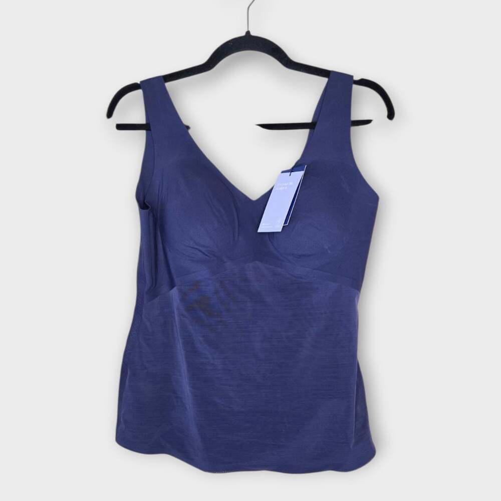 NEW Honeylove LiftWear V-Neck Tank Navy Blue Sculpt Shapewear Women's XL